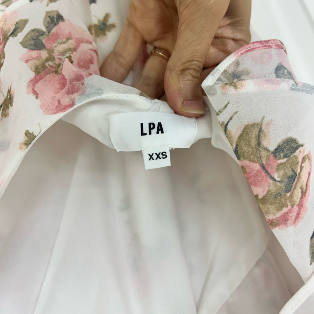 LPA Ruffle Neckline Adjustable Strap Maxi Dress NWT XXS - Picture 5 of 10